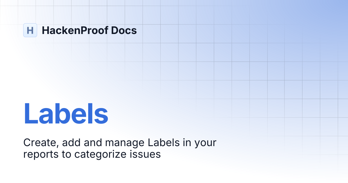 Labels | HackenProof Docs