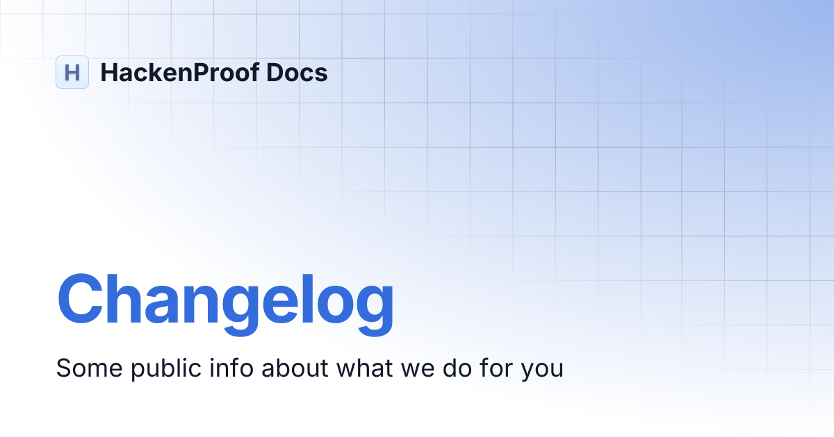 Changelog | HackenProof Docs