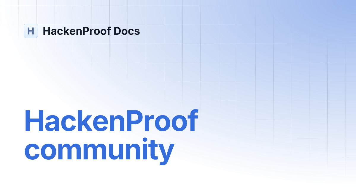 HackenProof community | HackenProof Docs