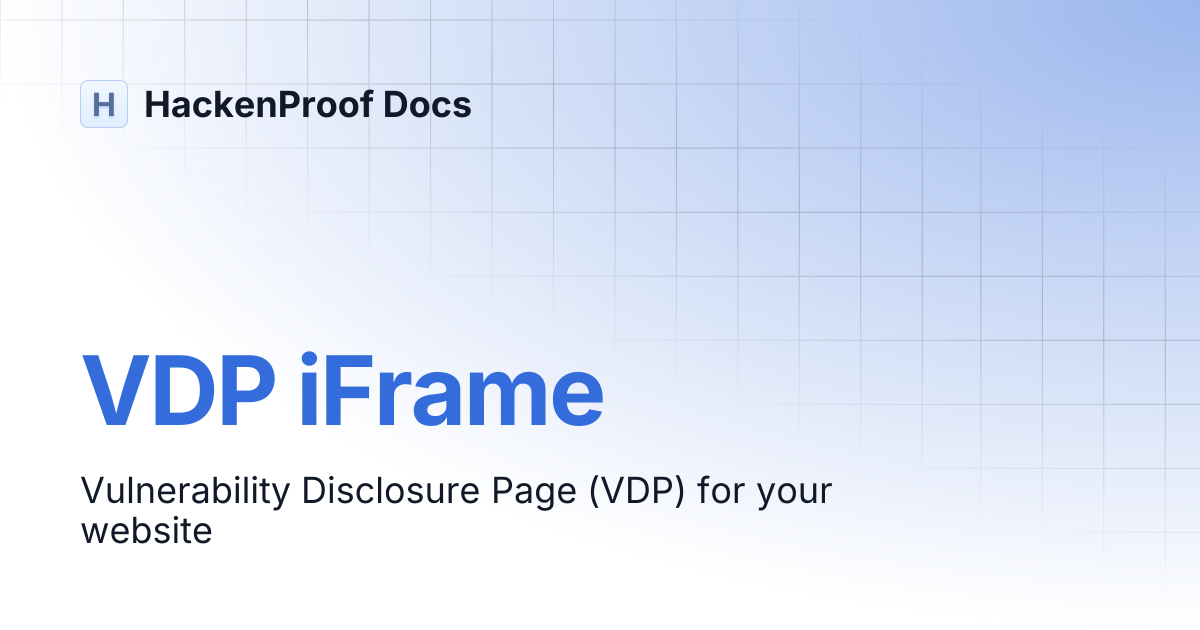 VDP iFrame | HackenProof Docs